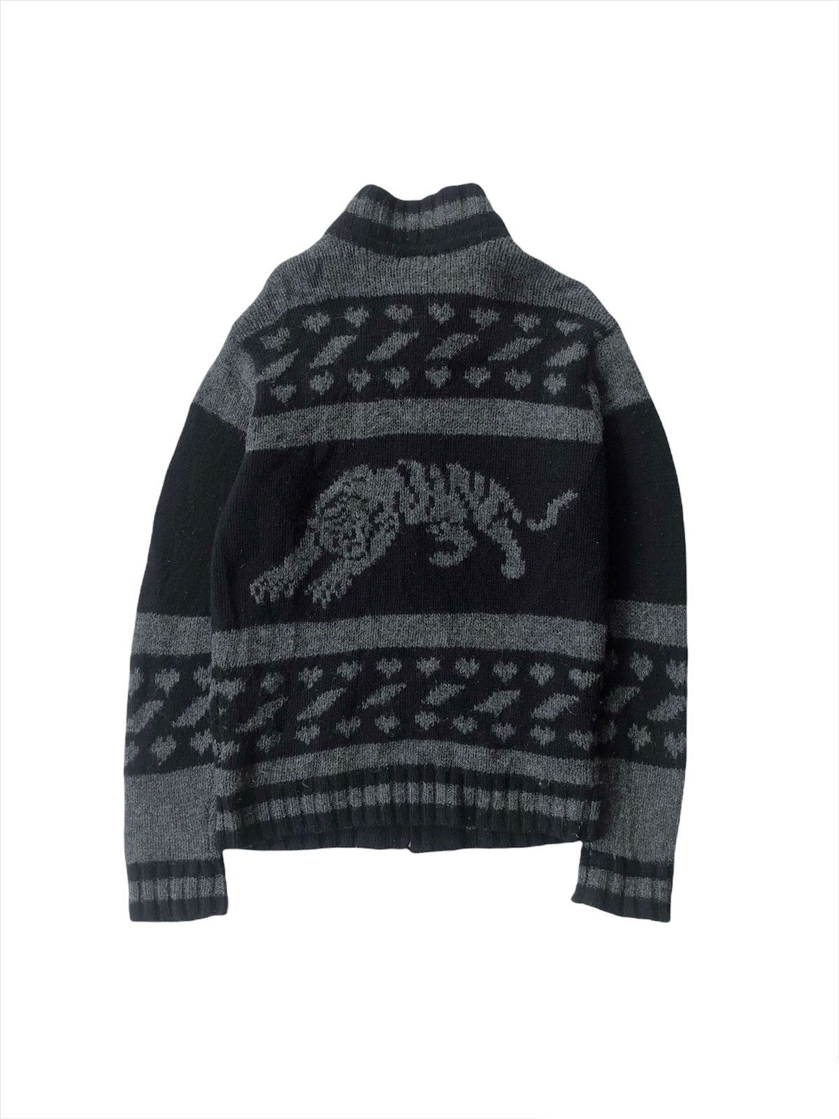 Aran Isles Knitwear GRAIL🔥On Board 🇯🇵 Hysteric 🐅 Zipper Knit Sweater Size US M / EU 48-50 / 2 - 1 Thumbnail