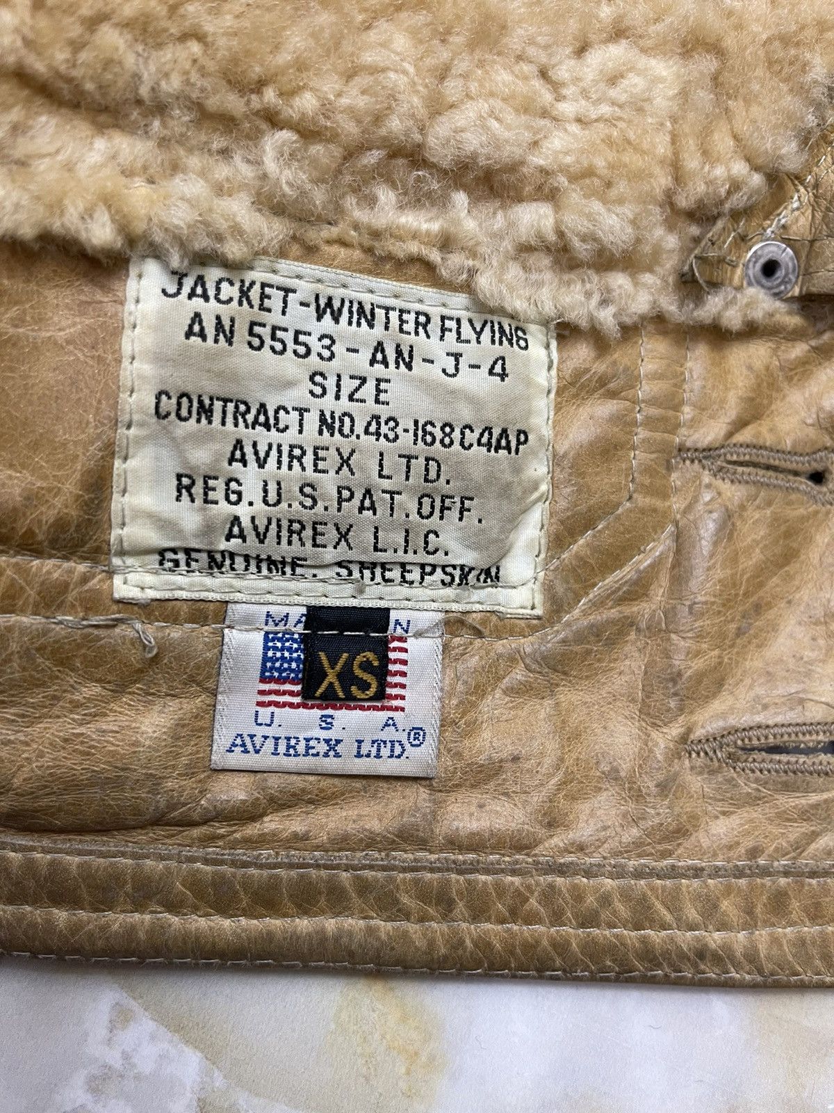 Avirex Avirex Sheepskin Winter Flying jacket Size US XS / EU 42 / 0 - 15 Thumbnail