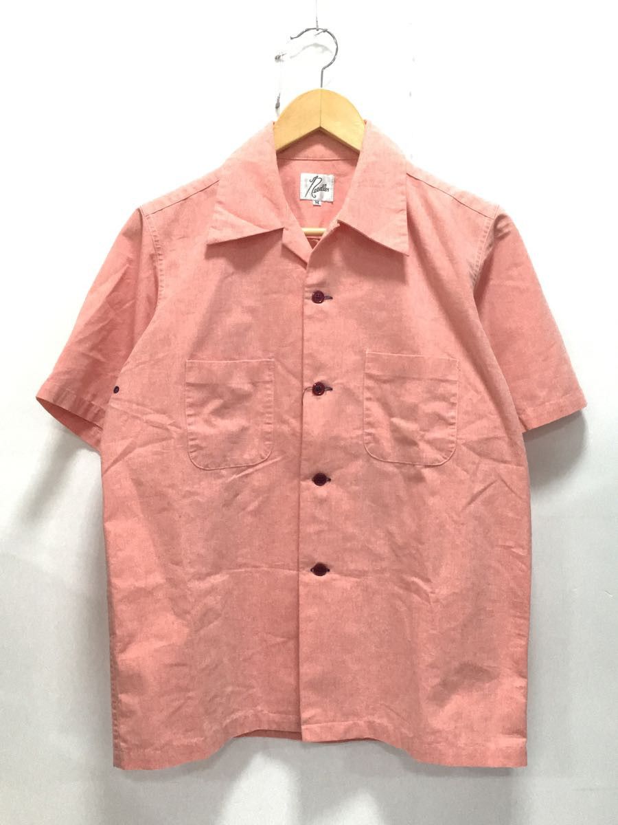 Shirt Pink Plain Button Short Sleeve