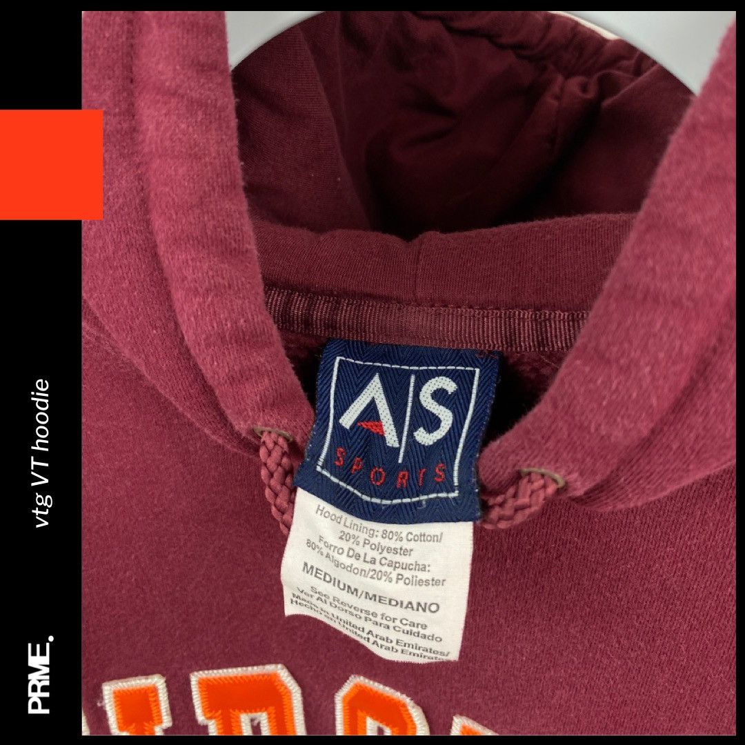 Vintage vintage 90s VT Virginia Tech Stitched Spellout Hoodie Size US M / EU 48-50 / 2 - 6 Thumbnail