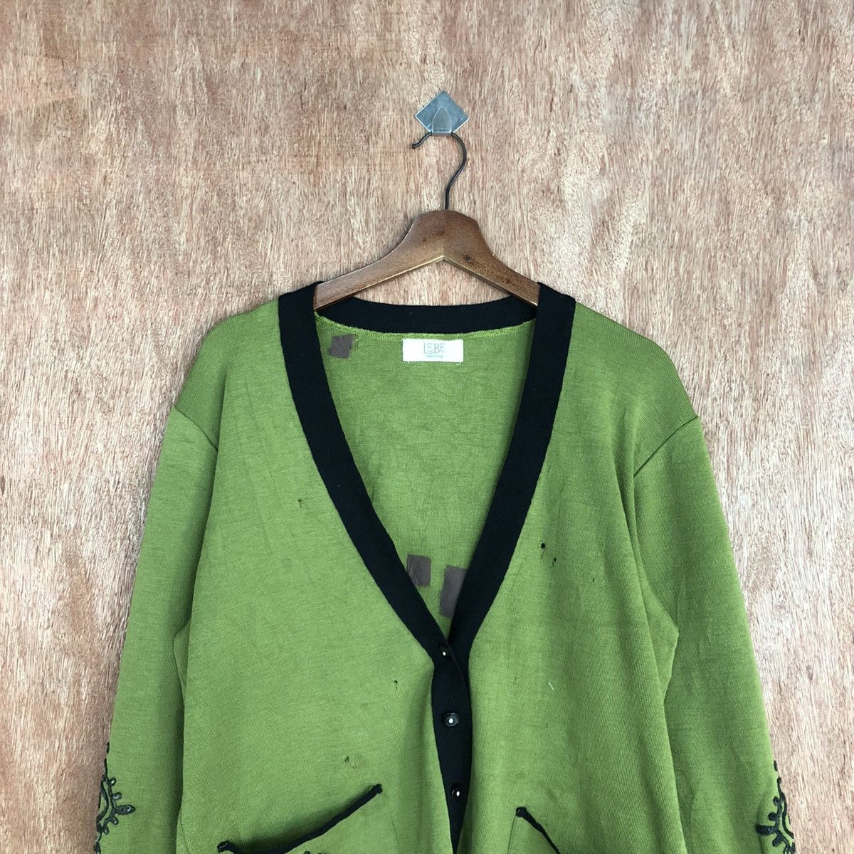 Vintage Lebe tokyo style knitwear distressed Green Cardigan #c914 Size US L / EU 52-54 / 3 - 2 Thumbnail
