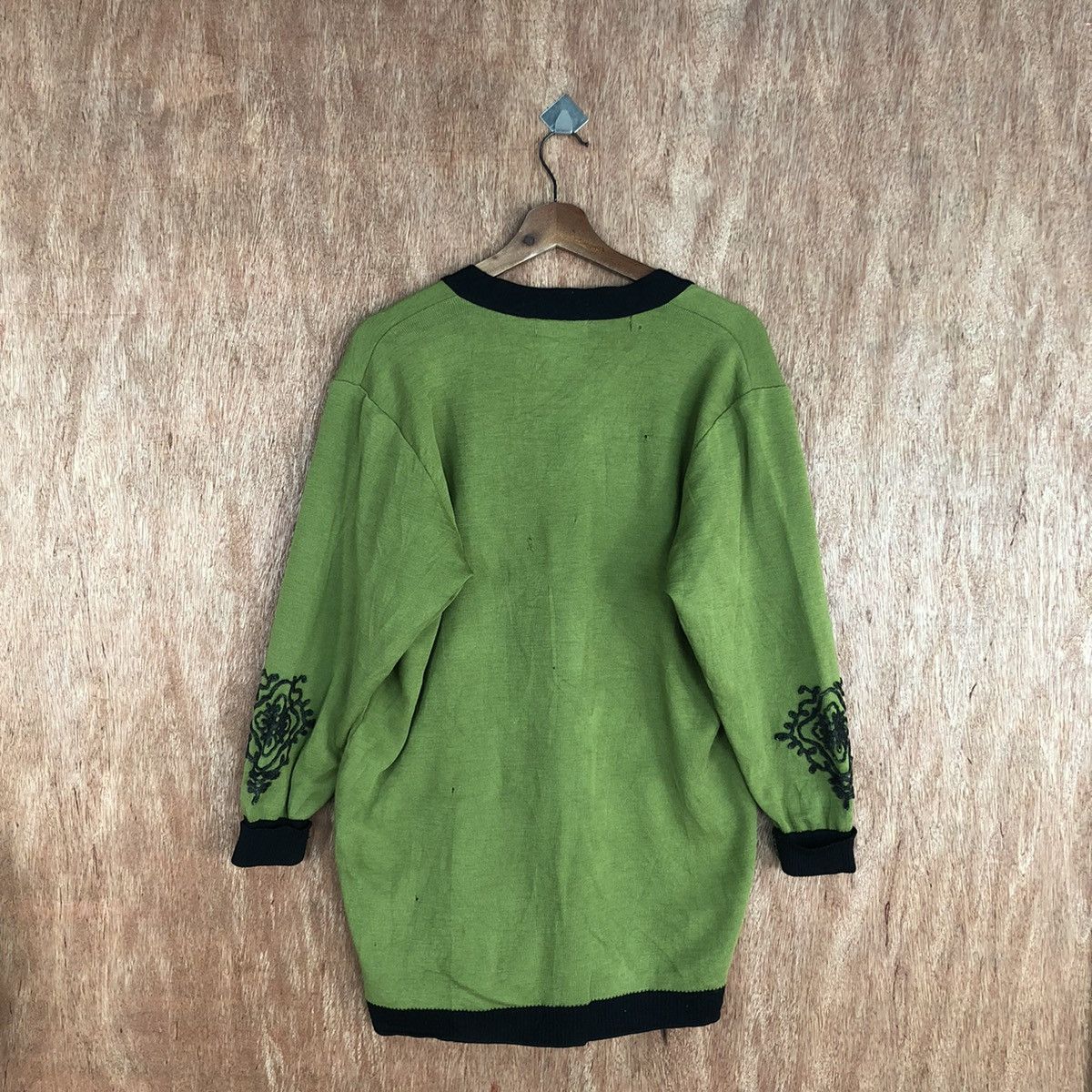 Vintage Lebe tokyo style knitwear distressed Green Cardigan #c914 Size US L / EU 52-54 / 3 - 11 Thumbnail