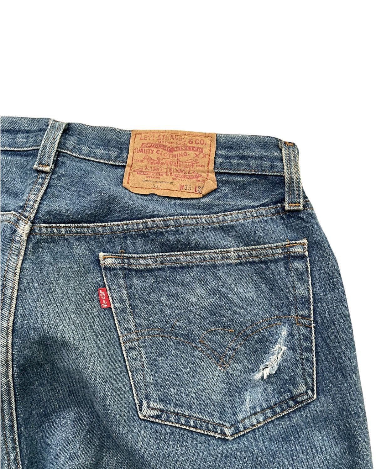 Levi's × Vintage Vintage Levis 501 1983 USA Aging Distressed Denim Size US 34 / EU 50 - 8 Thumbnail