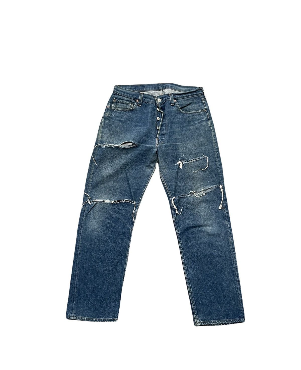 Levi's × Vintage Vintage Levis 501 1983 USA Aging Distressed Denim Size US 34 / EU 50 - 1 Thumbnail
