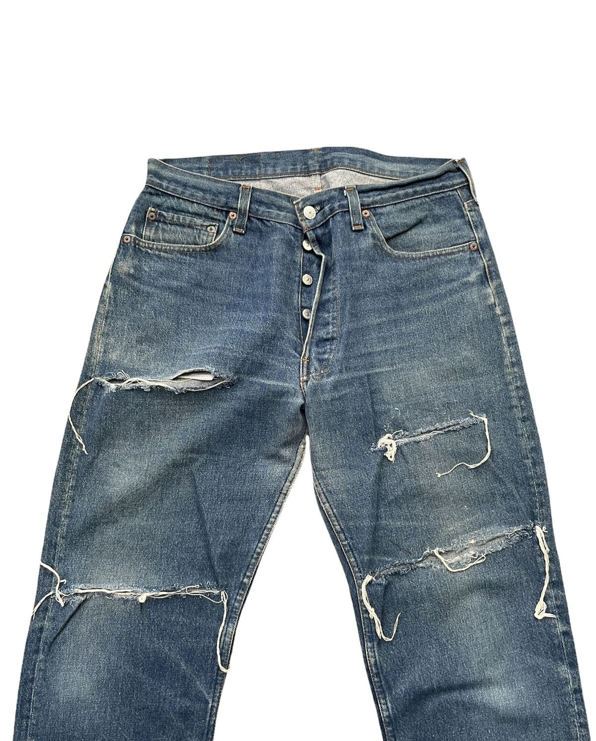 Levi's × Vintage Vintage Levis 501 1983 USA Aging Distressed Denim Size US 34 / EU 50 - 3 Thumbnail