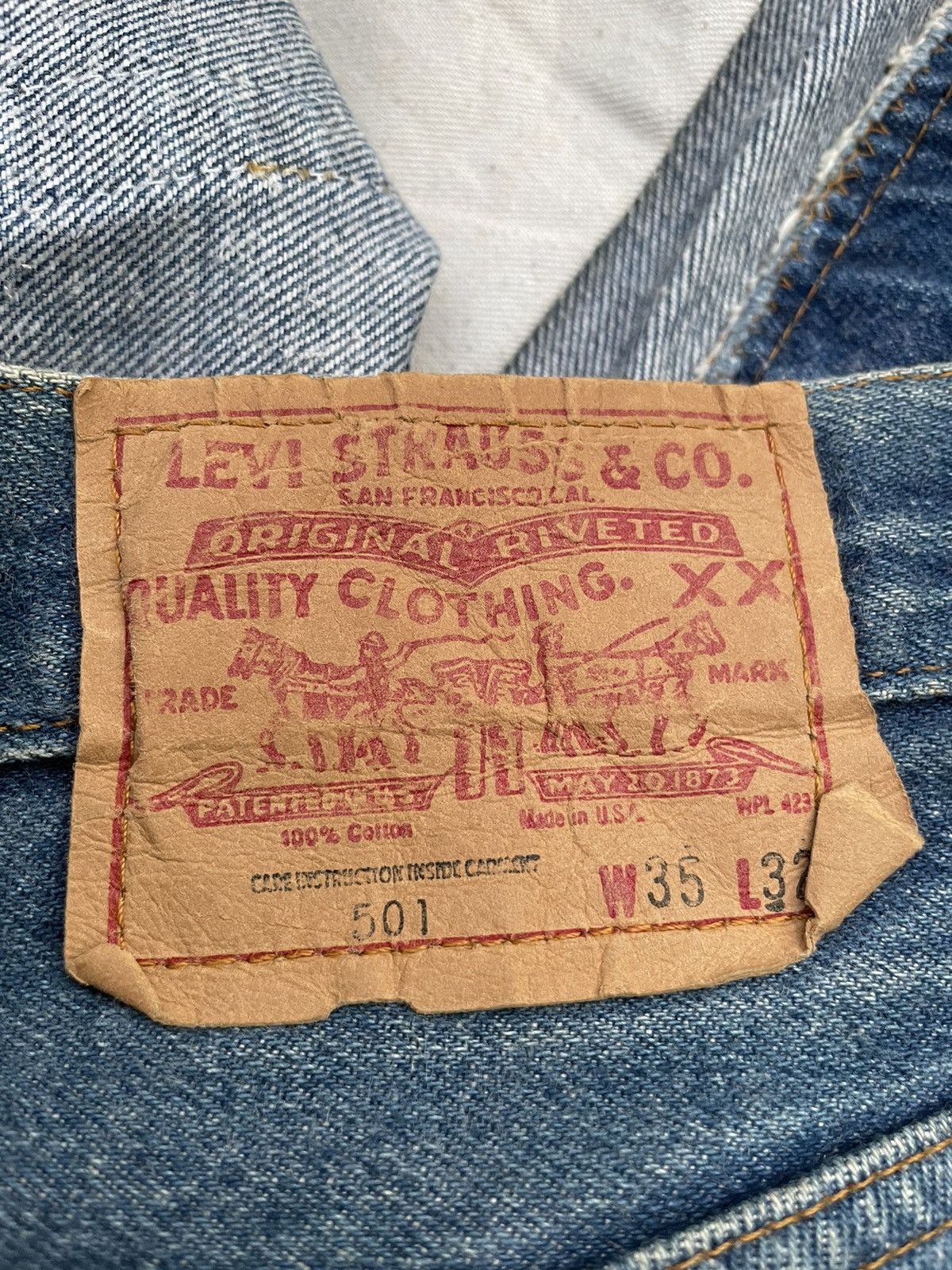 Levi's × Vintage Vintage Levis 501 1983 USA Aging Distressed Denim Size US 34 / EU 50 - 9 Thumbnail