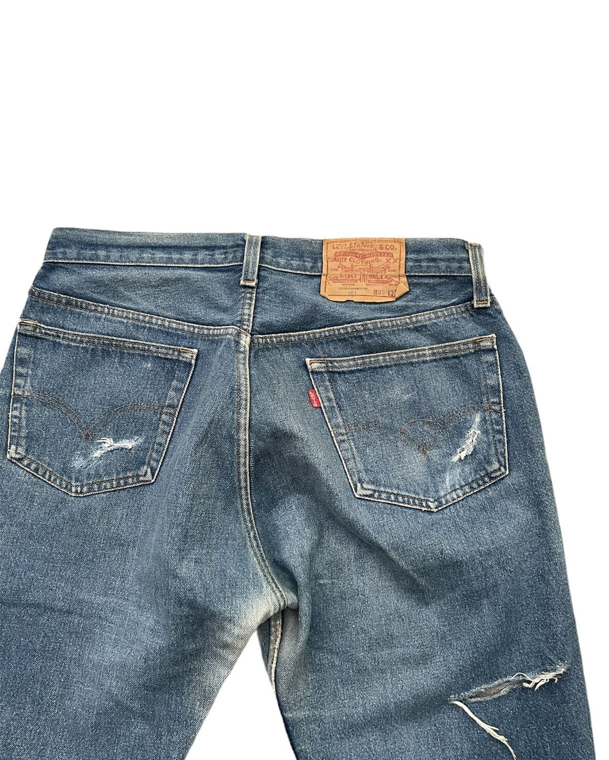Levi's × Vintage Vintage Levis 501 1983 USA Aging Distressed Denim Size US 34 / EU 50 - 7 Thumbnail