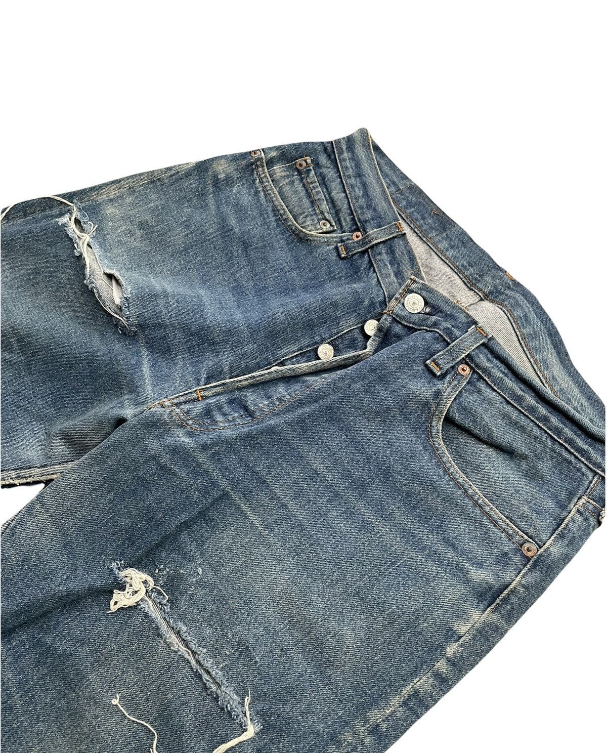 Levi's × Vintage Vintage Levis 501 1983 USA Aging Distressed Denim Size US 34 / EU 50 - 4 Thumbnail
