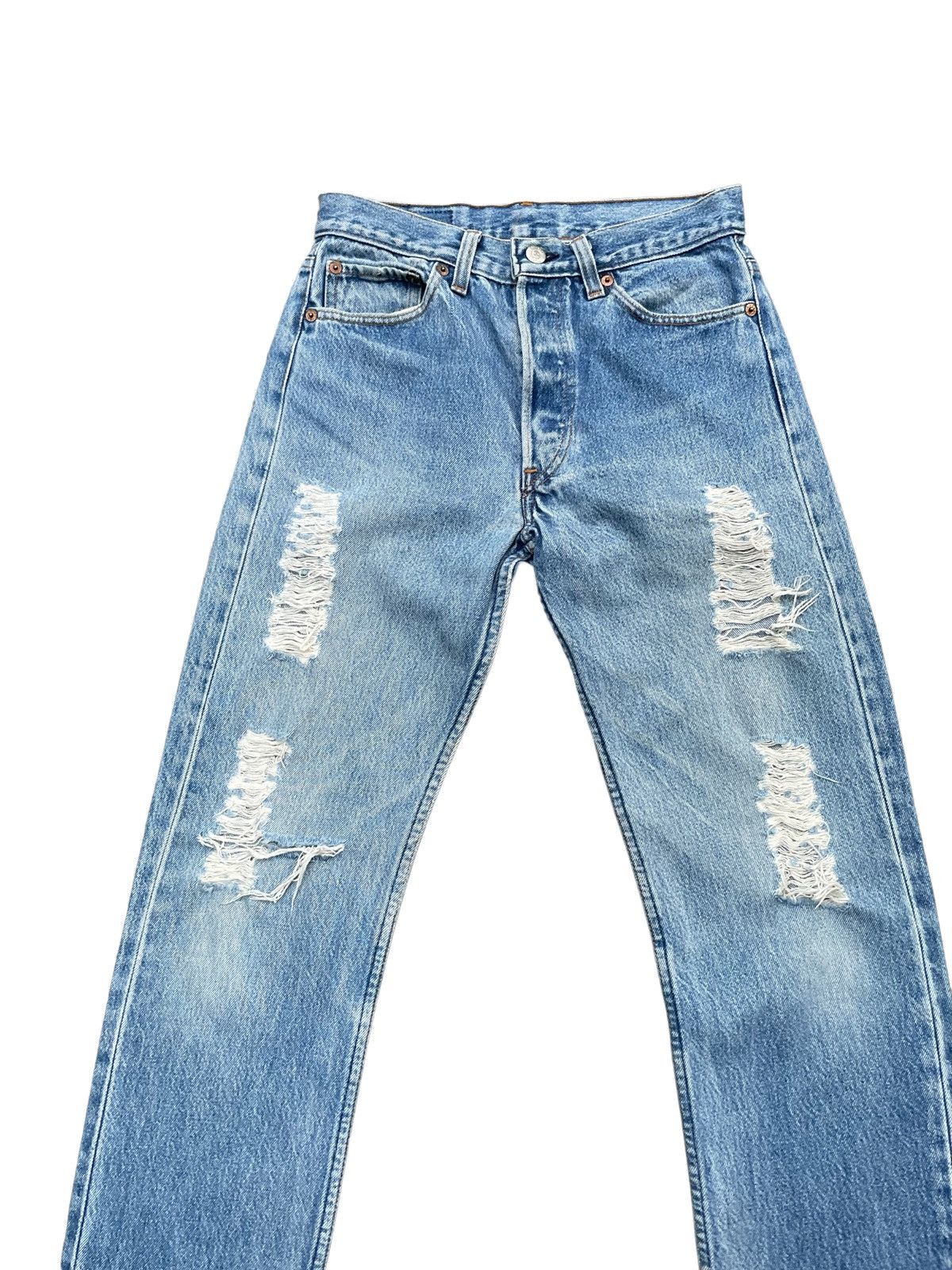 Levi's × Vintage Vintage 1990 Levis 501 e Stone Wash Distressed Size US 28 / EU 44 - 5 Thumbnail