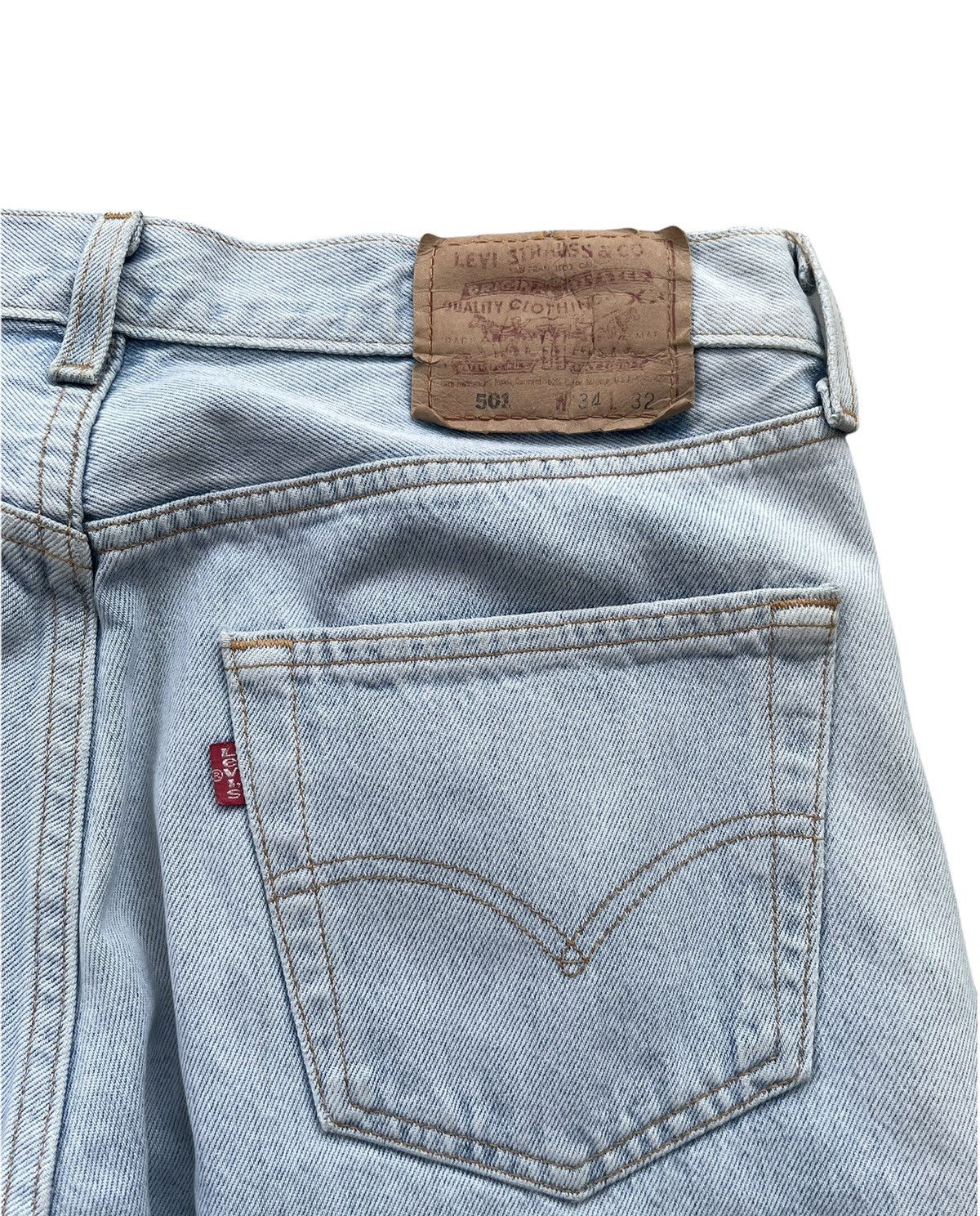 Levi's Vintage Levis 501 1996 USA Aging Faded Wash Distressed Size US 33 - 8 Thumbnail