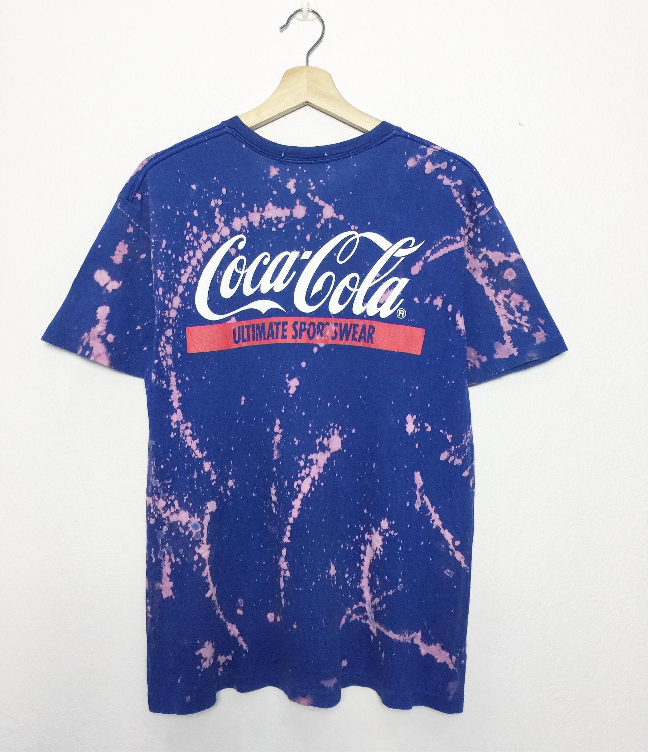 image of 90's Coca Cola Tie Dye Tees / Coke in Blue, Men's (Size Medium)