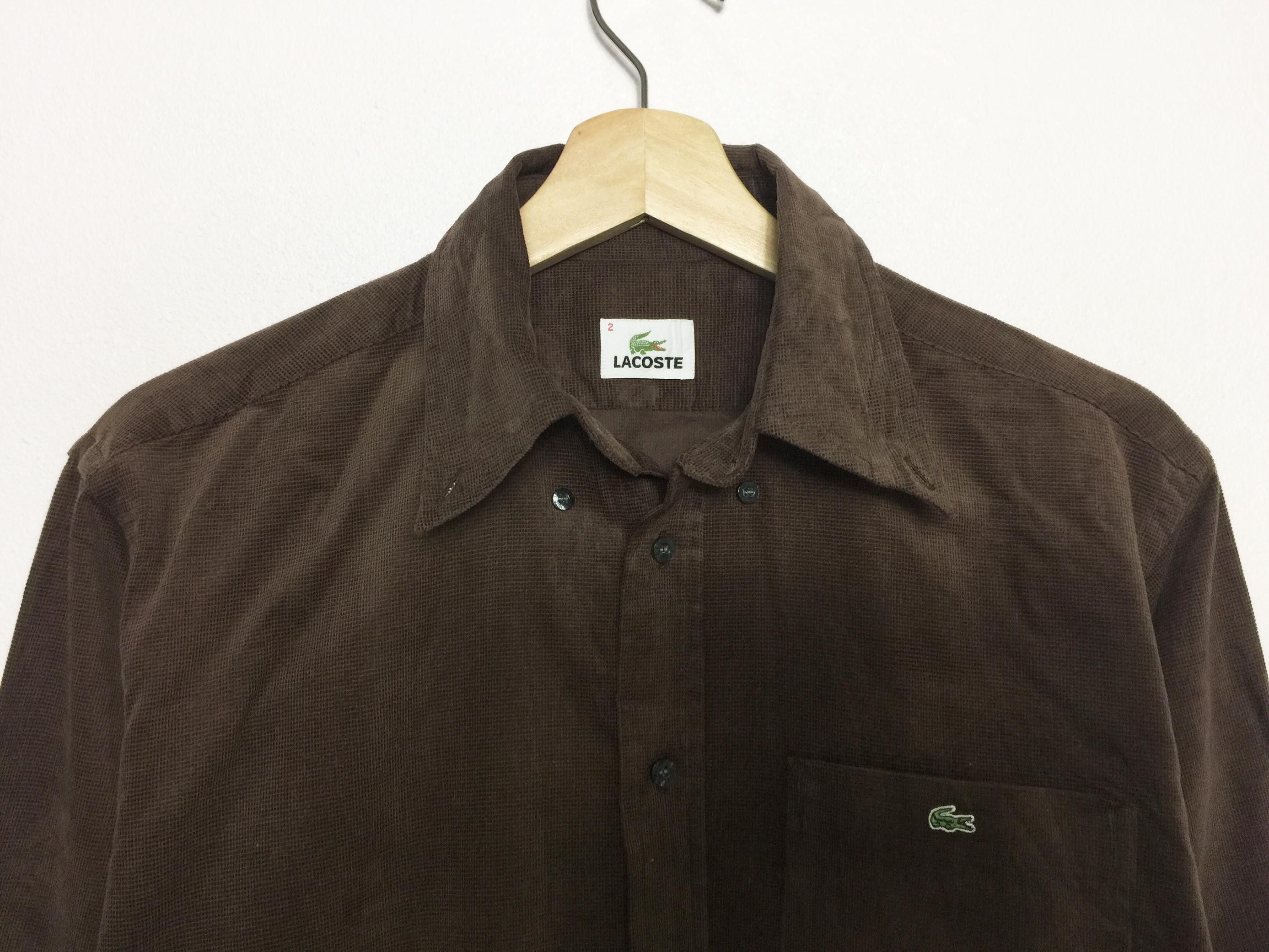 Lacoste Rare Vintage Lacoste Long Sleeve Corduroy Button Ups Shirt Size US M / EU 48-50 / 2 - 2 Thumbnail