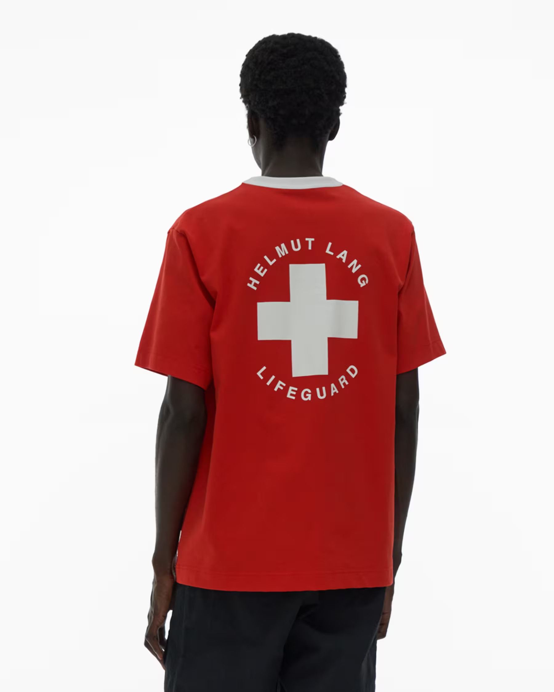 Designer × Helmut Lang Helmut Lang LIFEGUARD TEE in FIREY RED / LARGE Size US L / EU 52-54 / 3 - 2 Thumbnail
