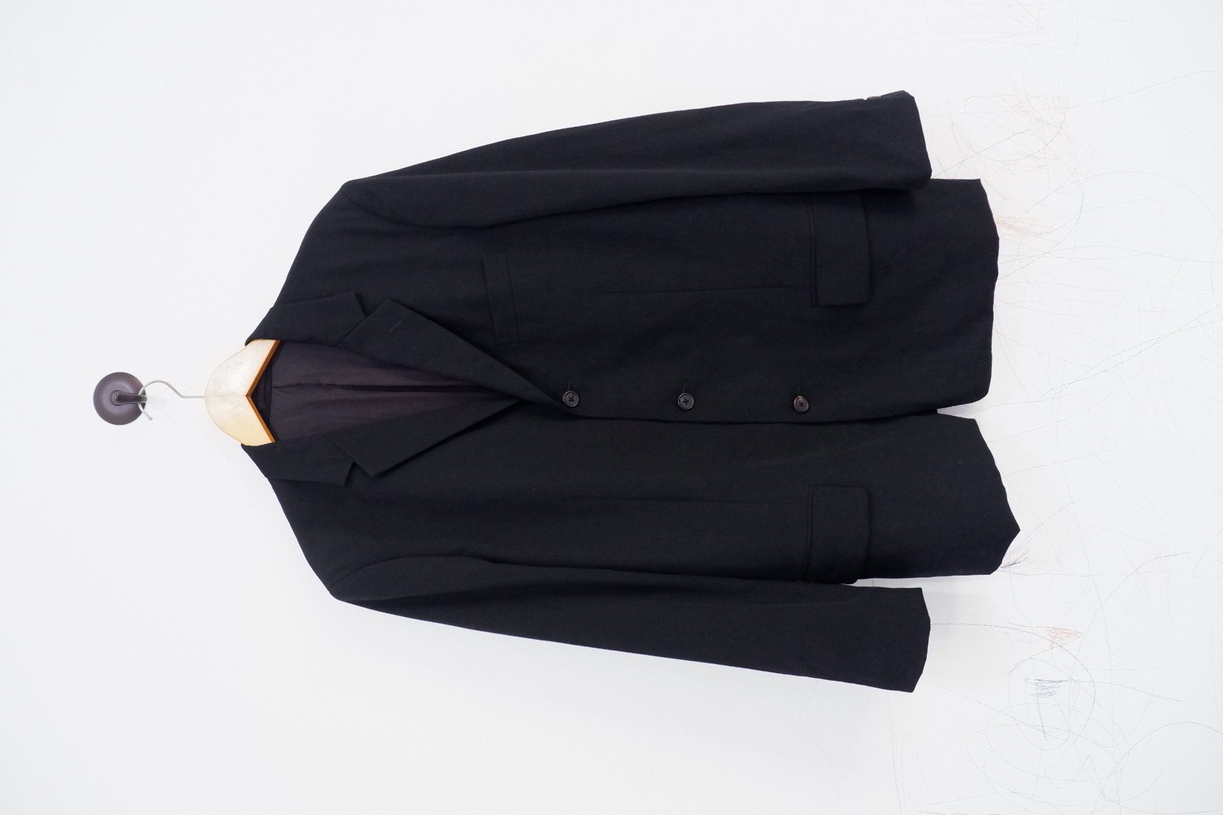 image of Yohji Yamamoto x YS For Men Aw/1998 Ys For Men Wool Garbadine Blazerjacket in Black (Size Medium)