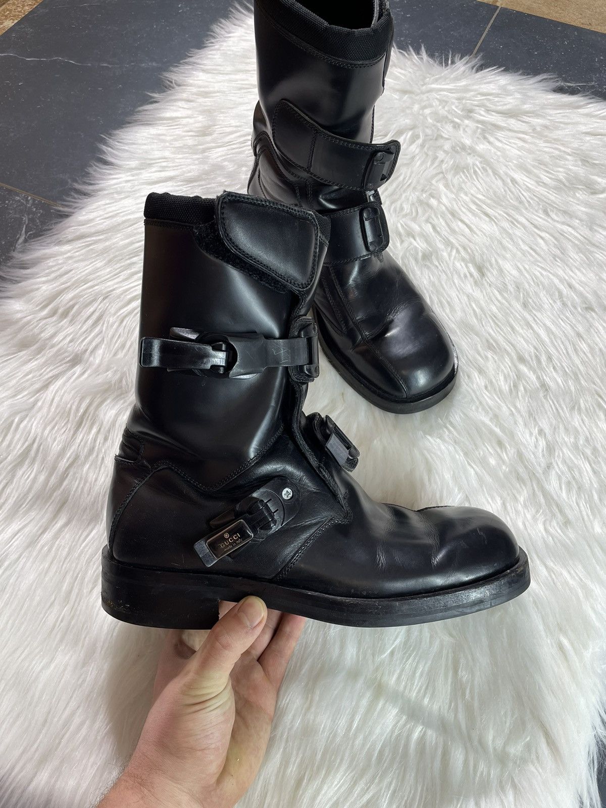Gucci Tom ford Gucci Men Black Boots Leather Shoes Size 41EUR