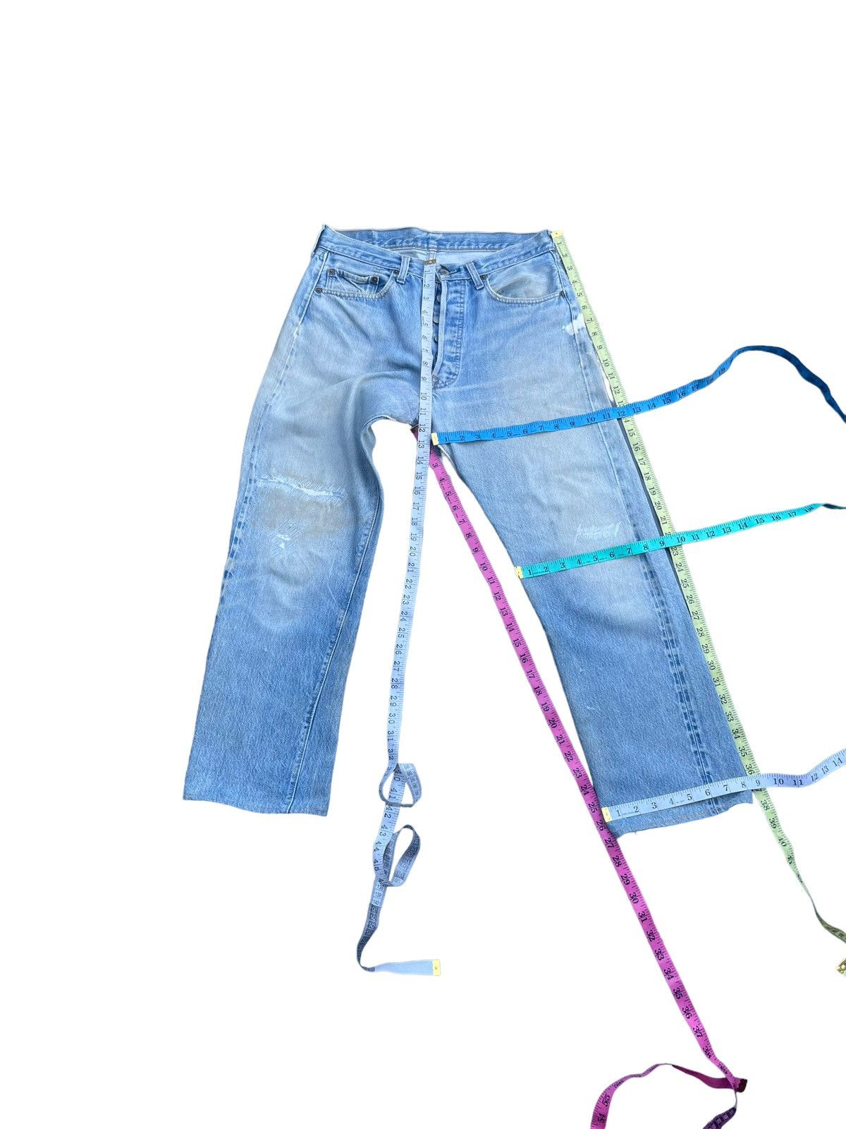 Levi's × Vintage Vintage 1978 Levis 501 e Selvedge Distresed & Rework Size US 31 - 22 Thumbnail