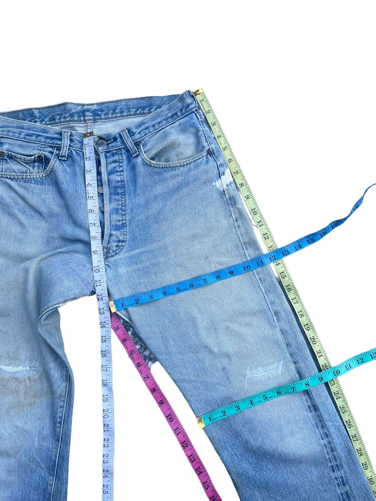 Levi's × Vintage Vintage 1978 Levis 501 e Selvedge Distresed & Rework Size US 31 - 24 Thumbnail