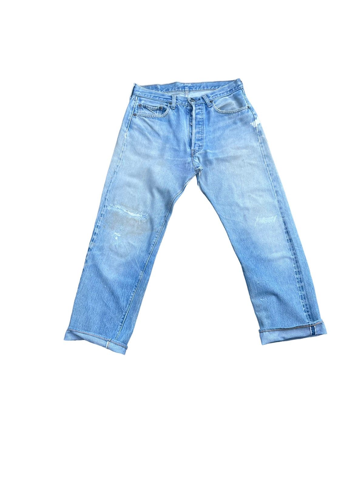 Levi's × Vintage Vintage 1978 Levis 501 e Selvedge Distresed & Rework Size US 31 - 1 Thumbnail
