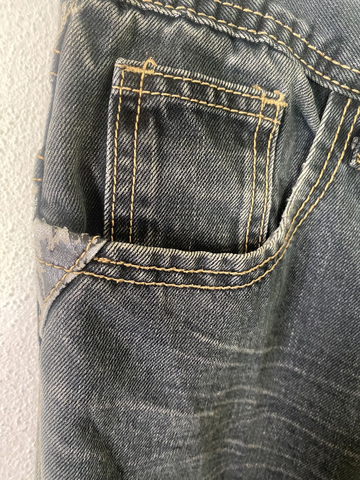Vintage LAMASINI JEANS Distressed Style Size US 31 - 4 Thumbnail