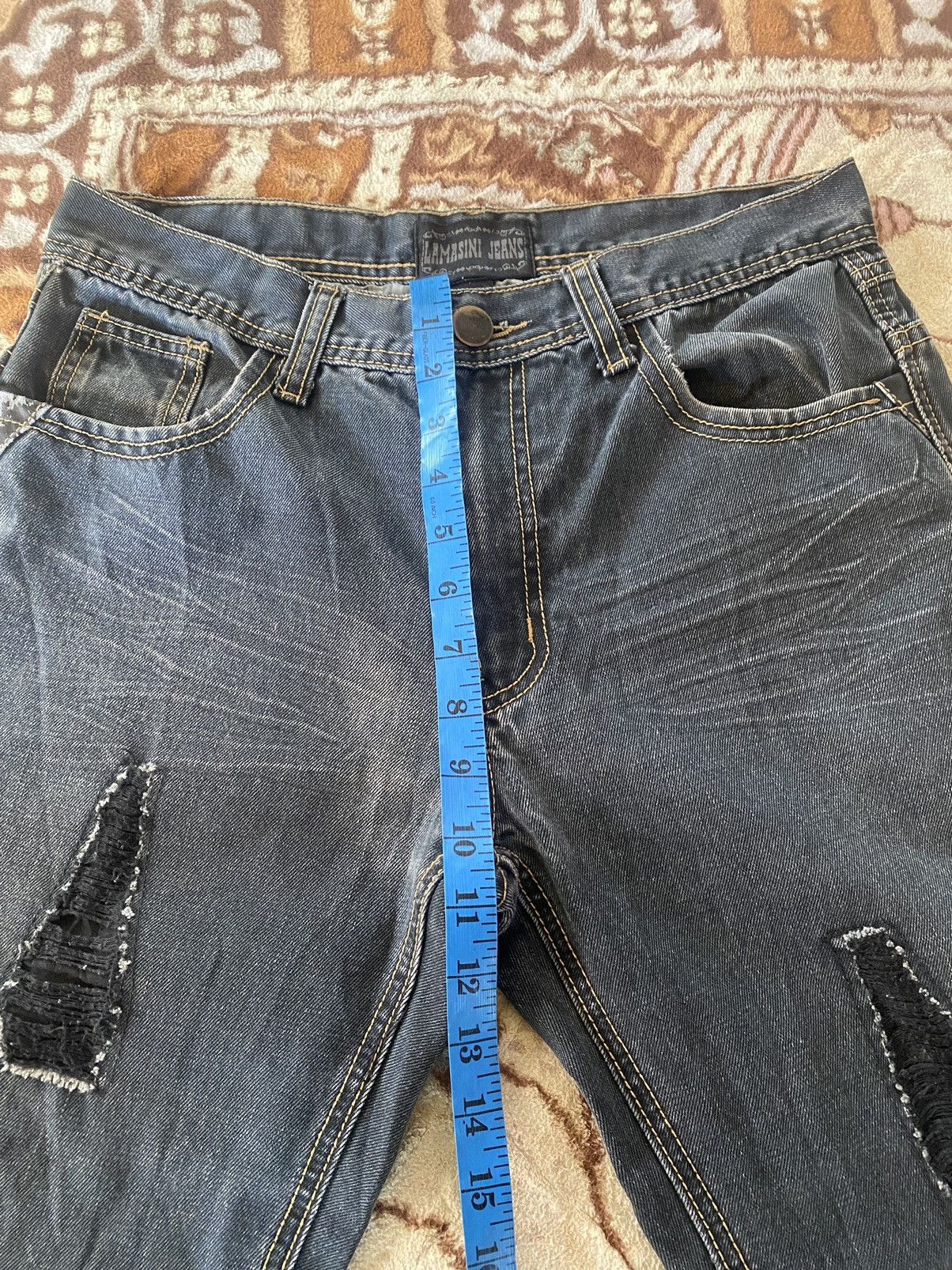 Vintage LAMASINI JEANS Distressed Style Size US 31 - 13 Thumbnail