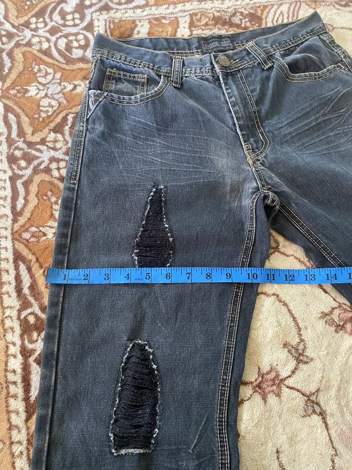 Vintage LAMASINI JEANS Distressed Style Size US 31 - 16 Thumbnail