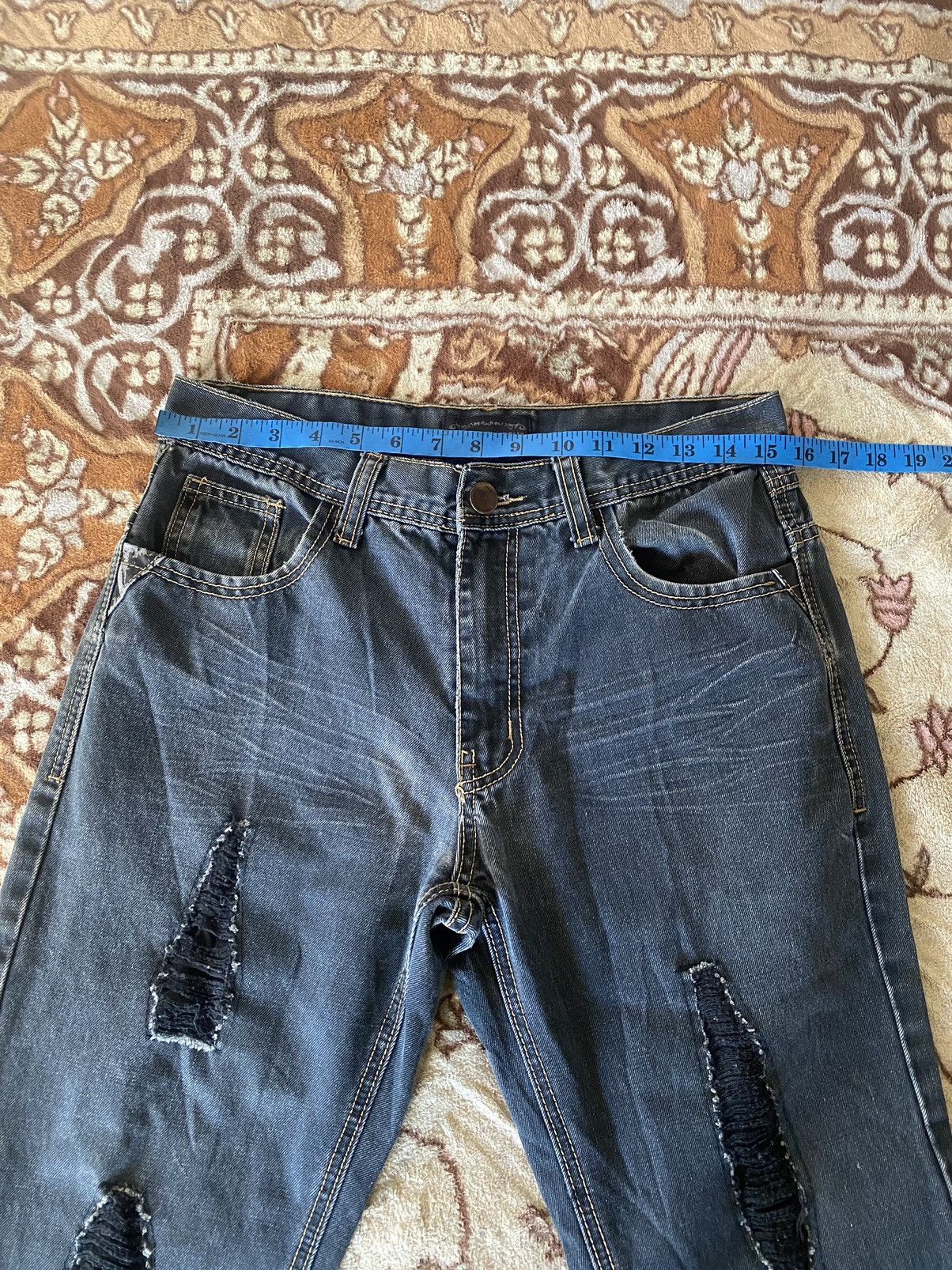 Vintage LAMASINI JEANS Distressed Style Size US 31 - 12 Thumbnail