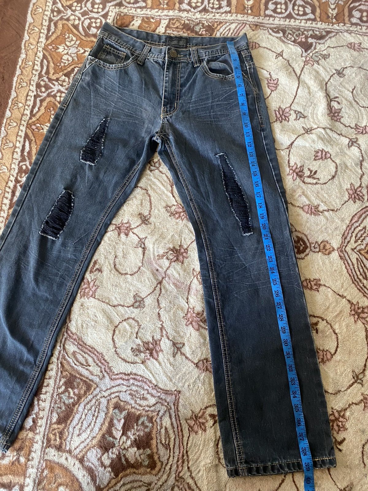 Vintage LAMASINI JEANS Distressed Style Size US 31 - 14 Thumbnail