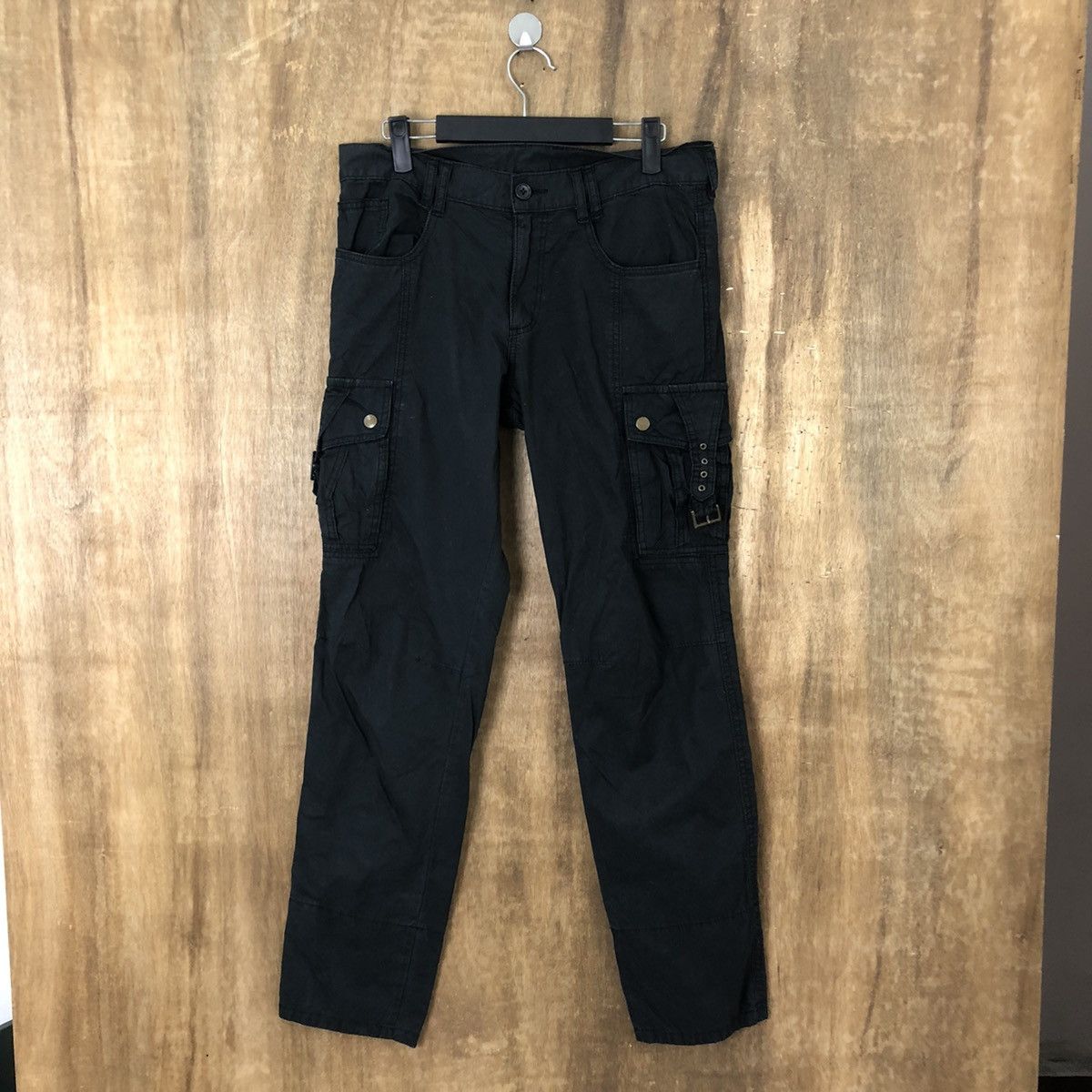 Michel Klein Michel Klein Black Cargo Multipocket pants #6184 Size US 31 - 1 Thumbnail