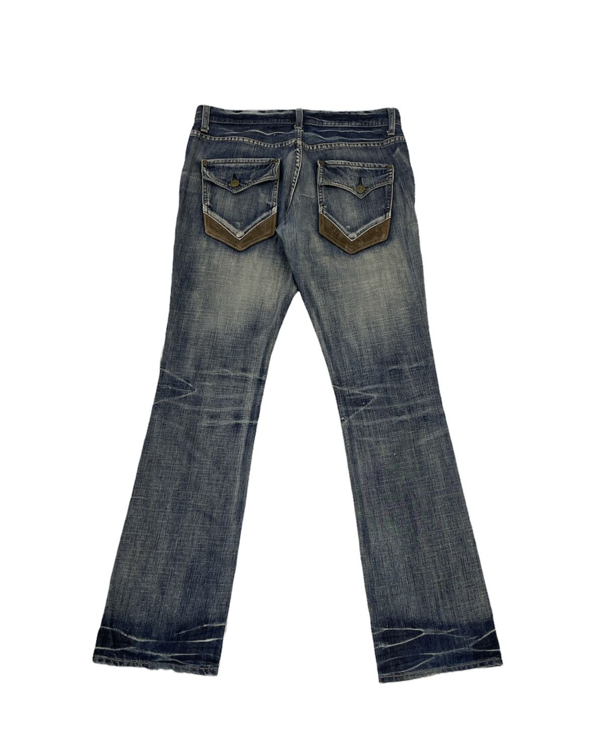 PPFM Vintage Michel Klein Homme Double Knee Flare Jeans Size US 32 / EU 48 - 4 Thumbnail