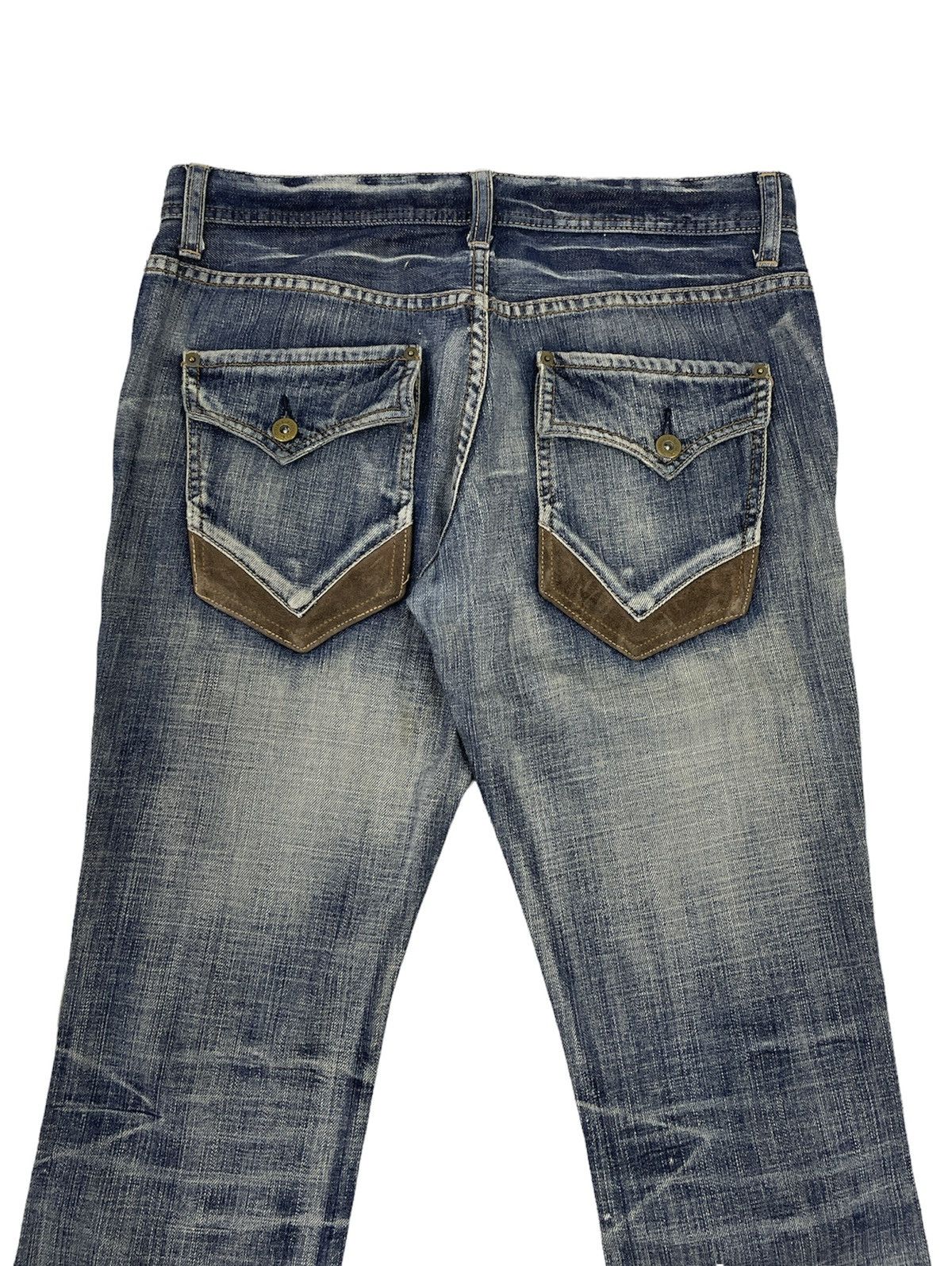 PPFM Vintage Michel Klein Homme Double Knee Flare Jeans Size US 32 / EU 48 - 6 Thumbnail