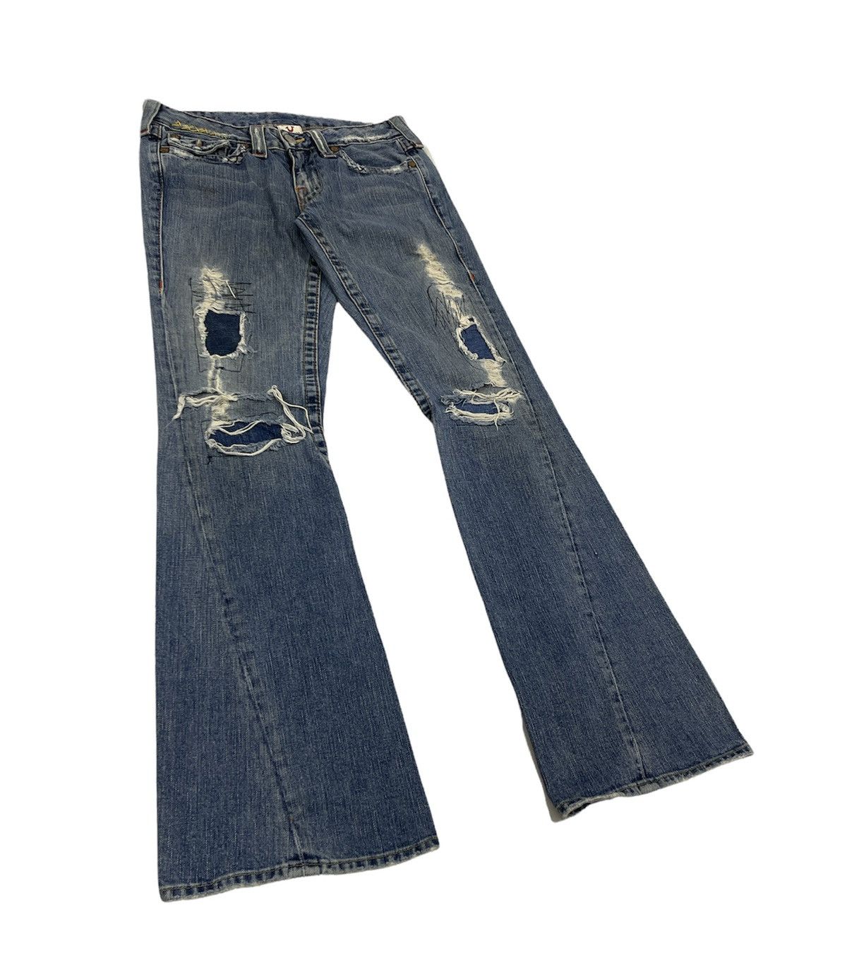 True Religion Vintage True Religion Distressed Flare Jeans Size US 30 / EU 46 - 1 Thumbnail