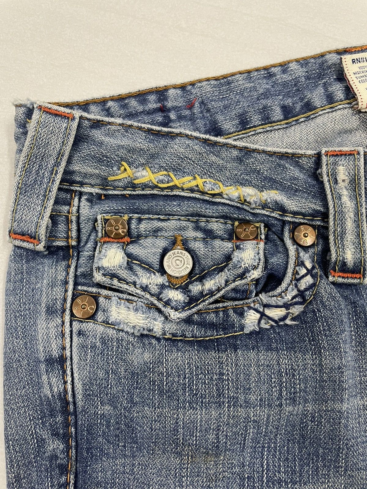 True Religion Vintage True Religion Distressed Flare Jeans Size US 30 / EU 46 - 9 Thumbnail