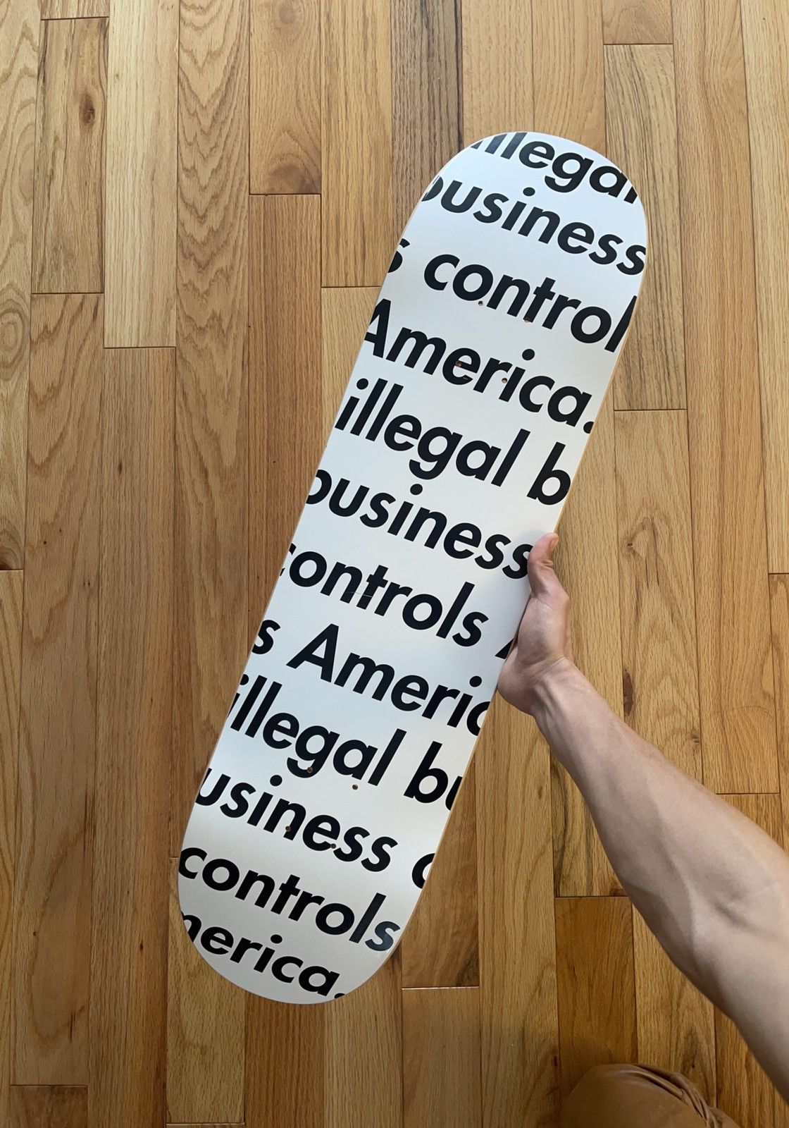 image of Ss2018 Supreme Illegal Business Controls America Skate Deck in White, Men's