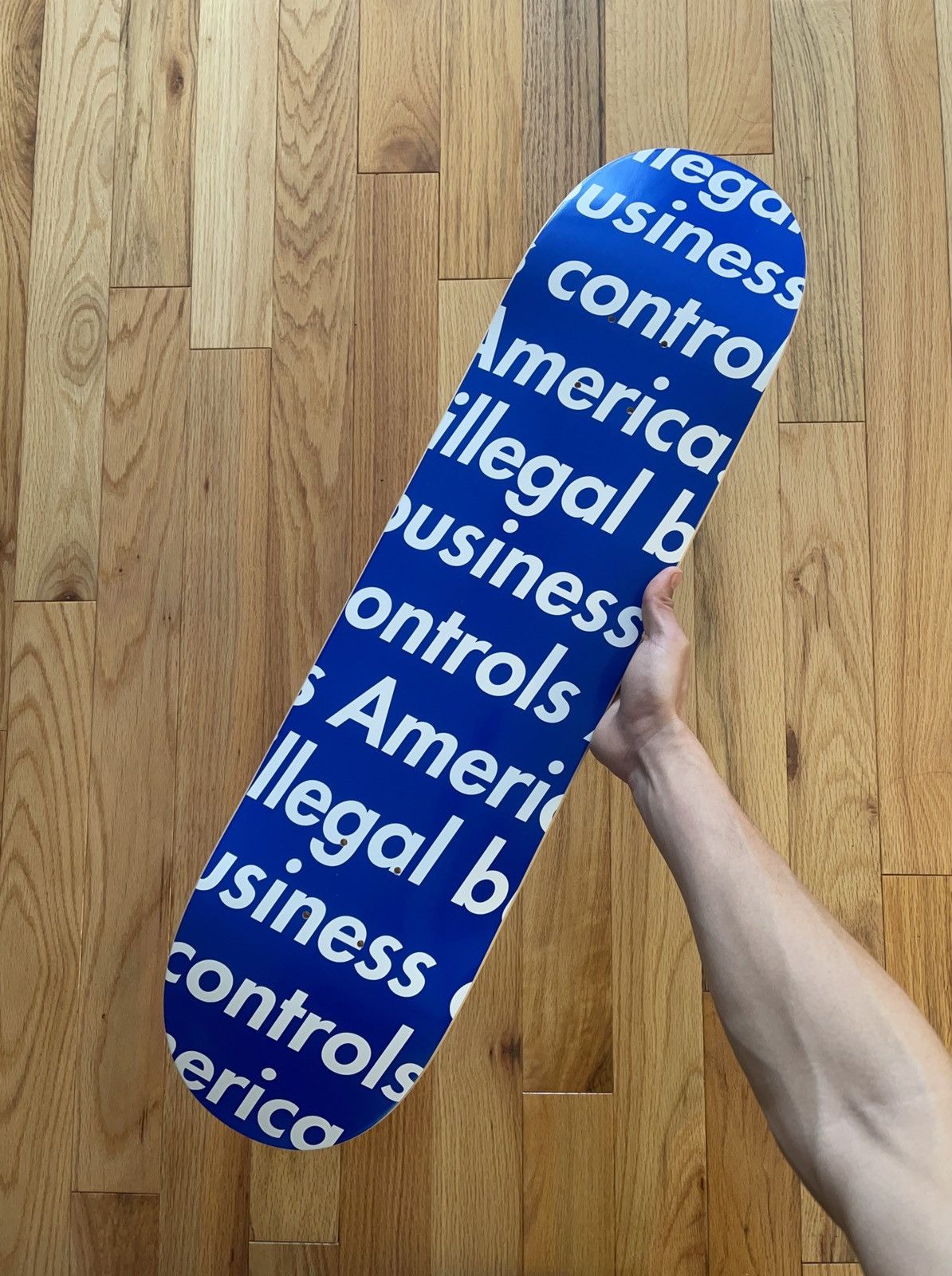 image of Ss2018 Supreme Illegal Business Controls America Skate Deck in White, Men's