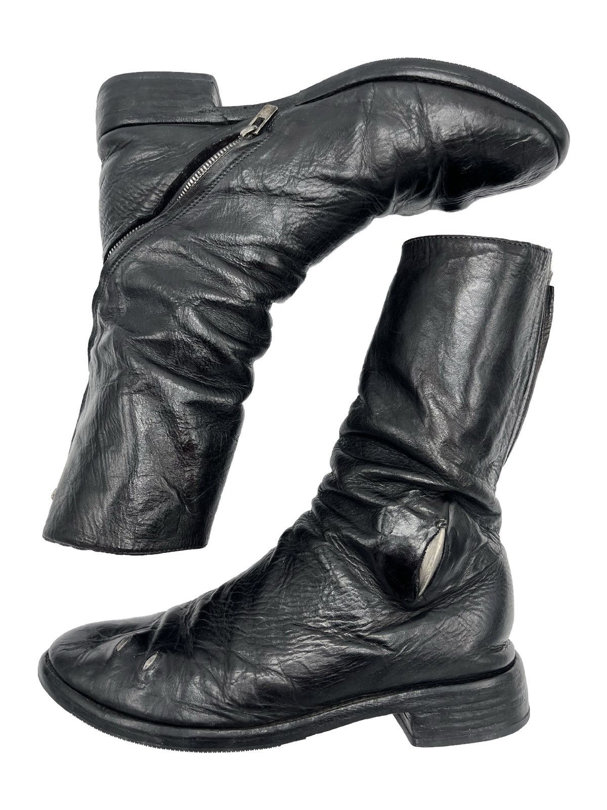 image of Carol Christian Poell Ccp Prosthetic Tornado Zip Boots Am/ 2687P in Black, Men's (Size 9)