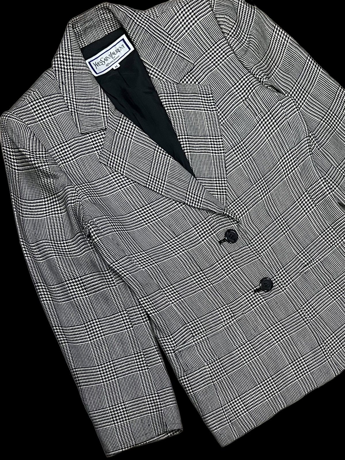 Yves Saint Laurent YVES SAINT LAURENT DIFFUSION FEMMES HOUNDSTOOTH COATS JACKET Size M / US 6-8 / IT 42-44 - 9 Thumbnail