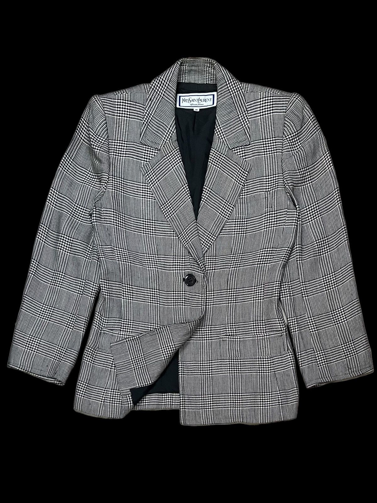 Yves Saint Laurent YVES SAINT LAURENT DIFFUSION FEMMES HOUNDSTOOTH COATS JACKET Size M / US 6-8 / IT 42-44 - 3 Thumbnail