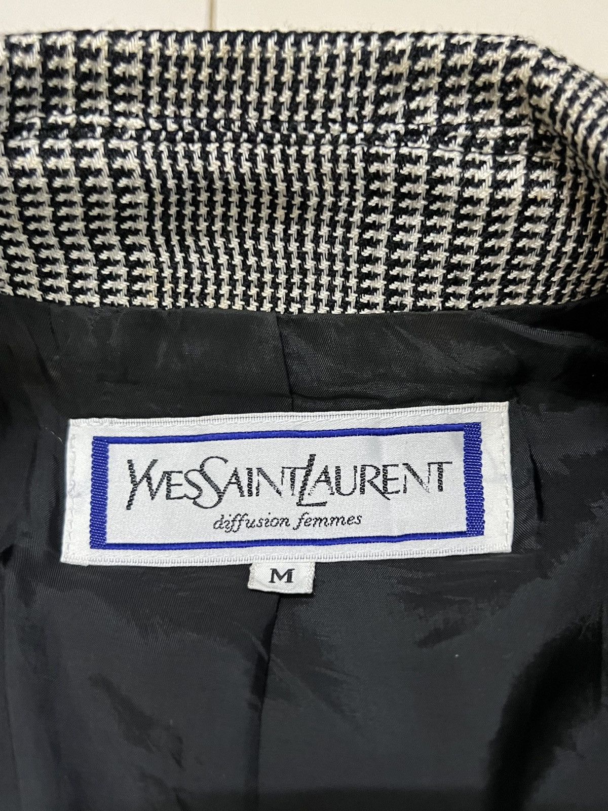 Yves Saint Laurent YVES SAINT LAURENT DIFFUSION FEMMES HOUNDSTOOTH COATS JACKET Size M / US 6-8 / IT 42-44 - 16 Thumbnail