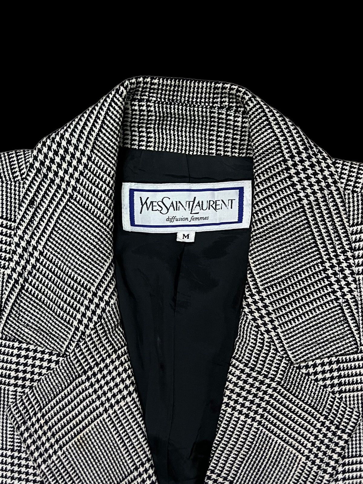 Yves Saint Laurent YVES SAINT LAURENT DIFFUSION FEMMES HOUNDSTOOTH COATS JACKET Size M / US 6-8 / IT 42-44 - 7 Thumbnail