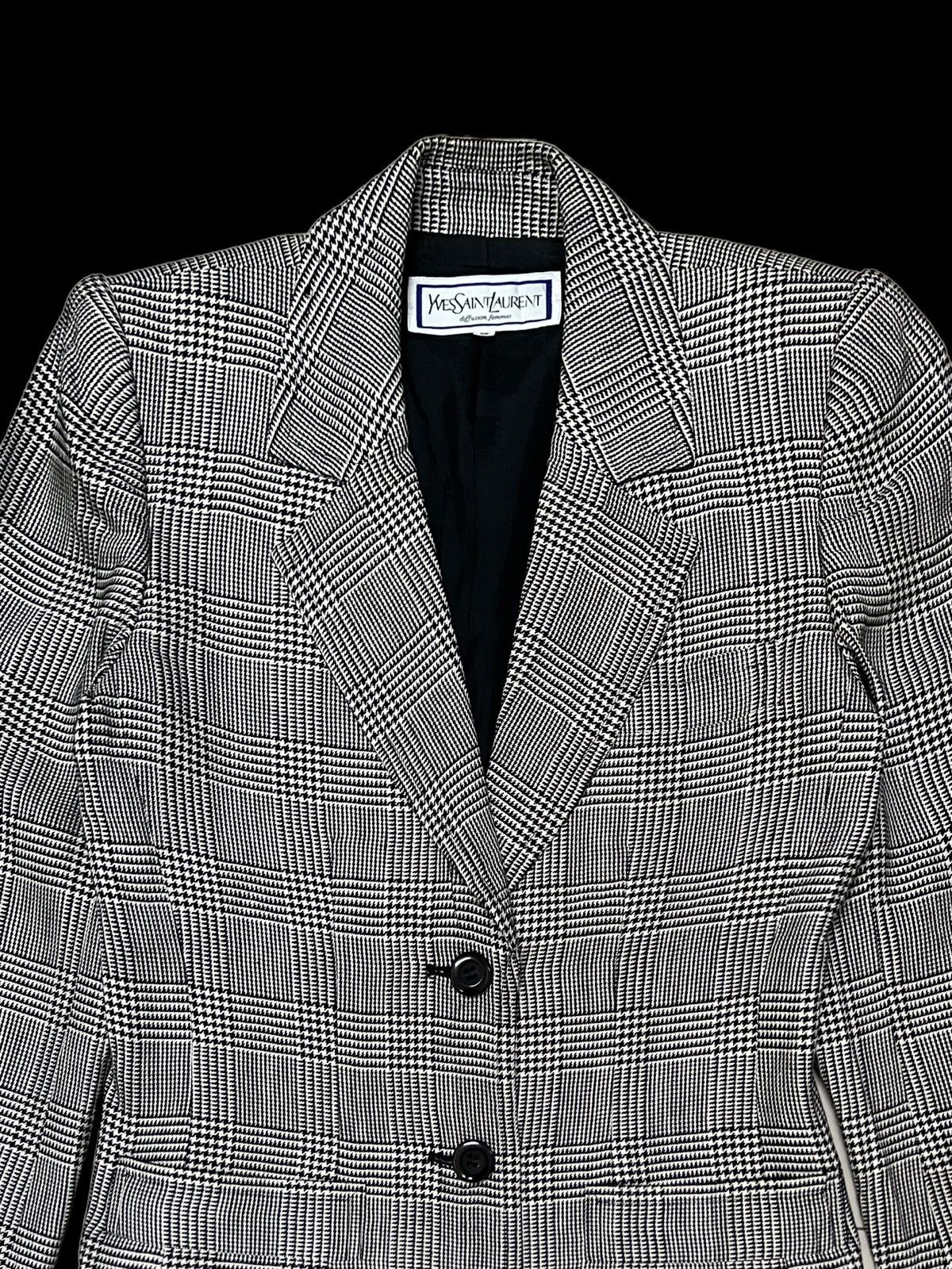 Yves Saint Laurent YVES SAINT LAURENT DIFFUSION FEMMES HOUNDSTOOTH COATS JACKET Size M / US 6-8 / IT 42-44 - 6 Thumbnail