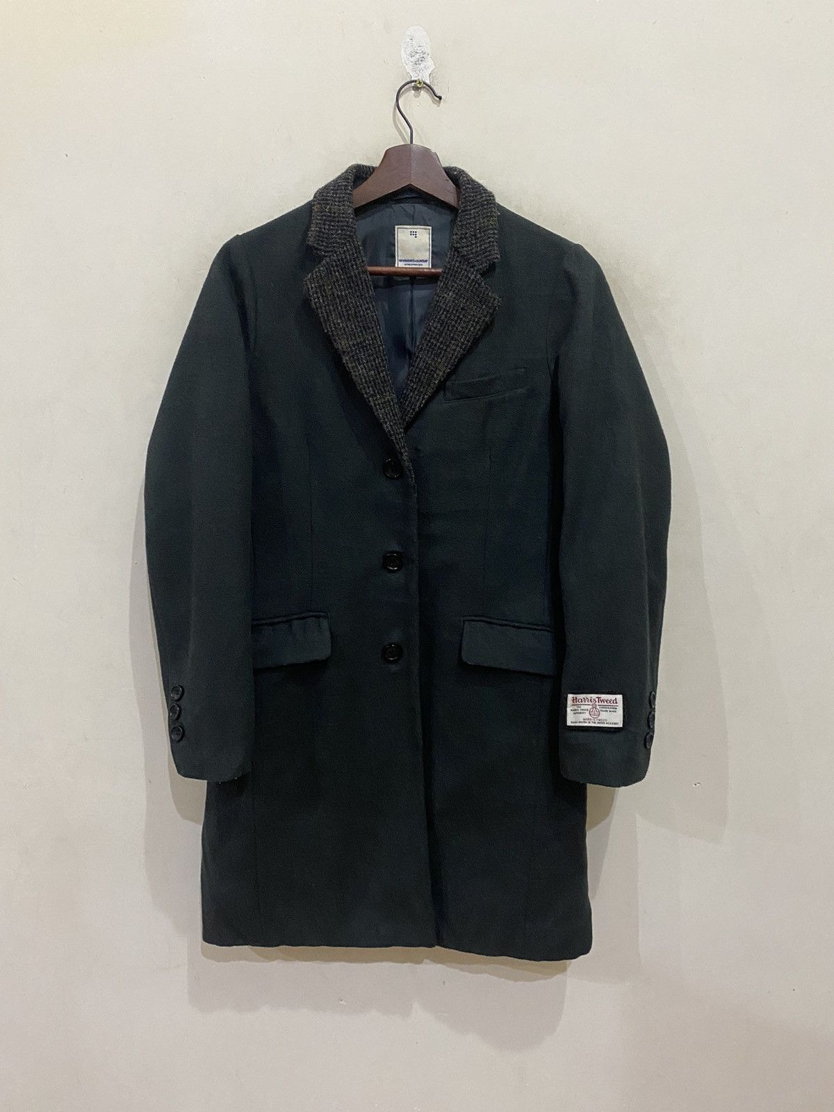 image of Sevenday Sunday X Harris Tweed Long Coat in Grey, Men's (Size Medium)