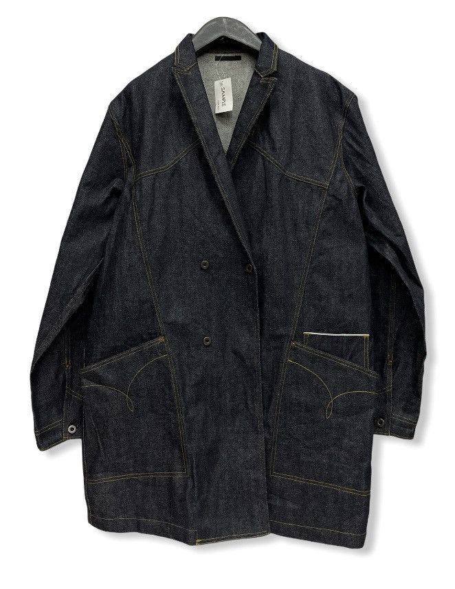 Johnbull × Sample Industries JOHNBULL Double Breasted Selvedge Denim Indigo Sample Jacket Size US L / EU 52-54 / 3 - 3 Thumbnail