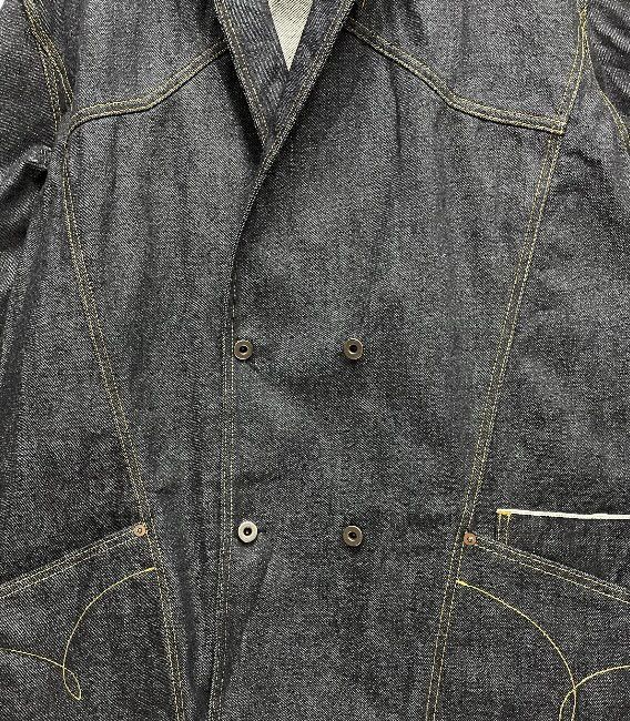 Johnbull × Sample Industries JOHNBULL Double Breasted Selvedge Denim Indigo Sample Jacket Size US L / EU 52-54 / 3 - 8 Thumbnail