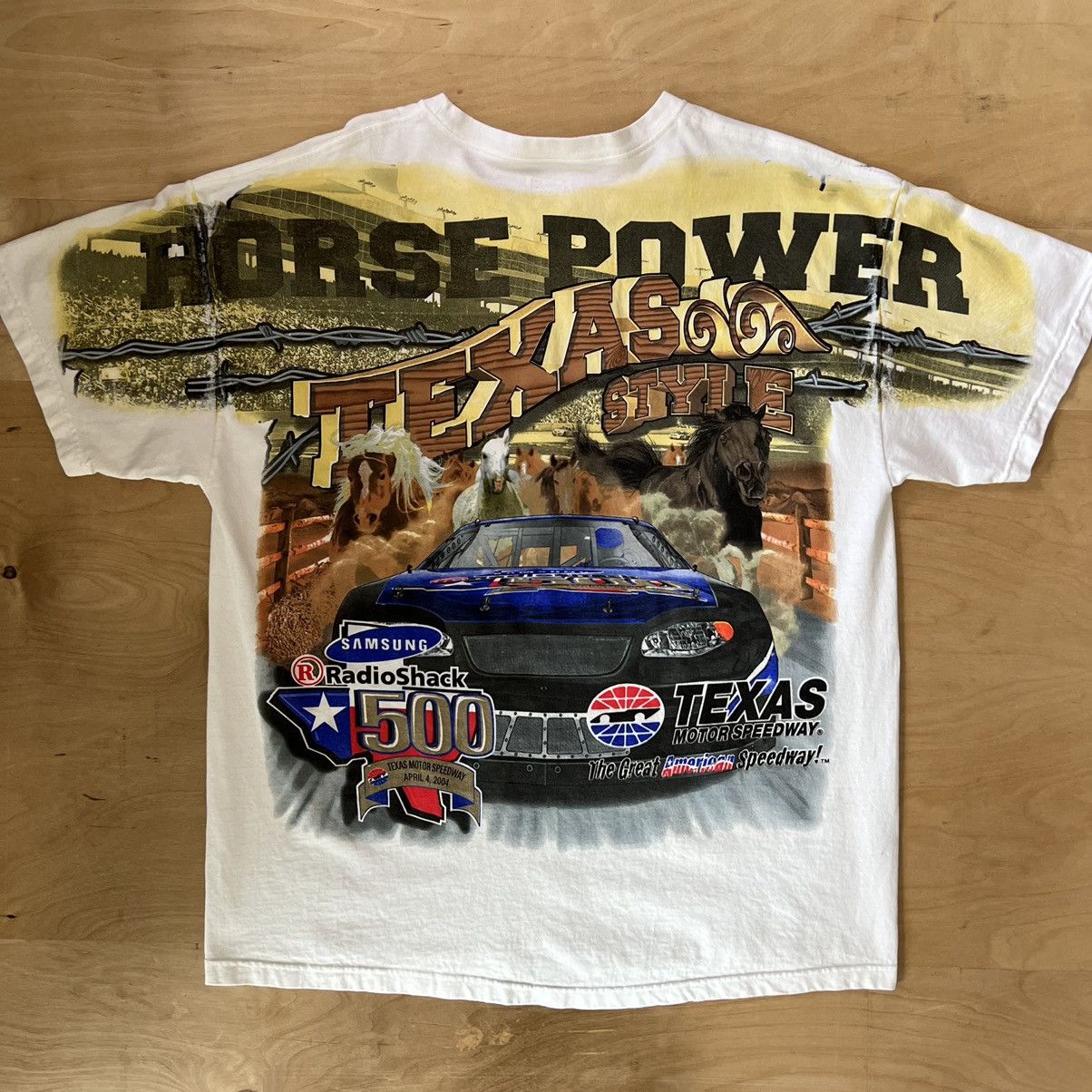 NASCAR × Vintage Vintage Nascar RadioShack 500 Shirt L White Saddle Up Texas Size US L / EU 52-54 / 3 - 5 Thumbnail
