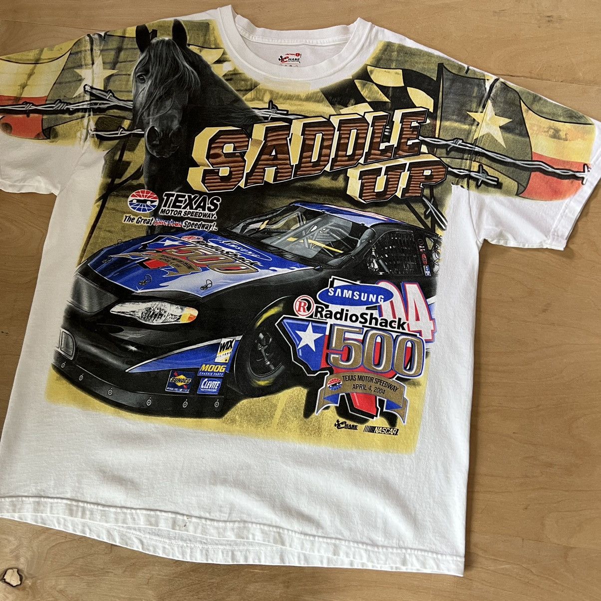 NASCAR × Vintage Vintage Nascar RadioShack 500 Shirt L White Saddle Up Texas Size US L / EU 52-54 / 3 - 6 Thumbnail