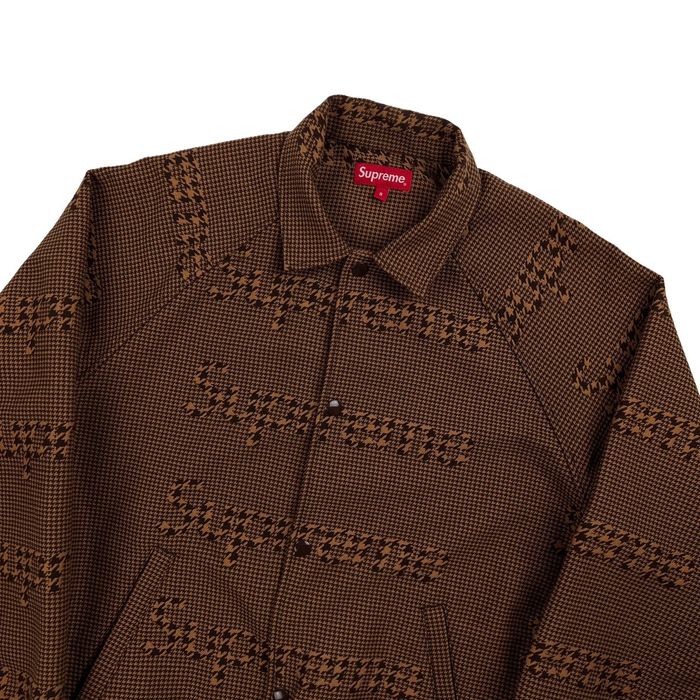 Supreme Supreme Houndstooth Logos Snap Front Jacket | Grailed