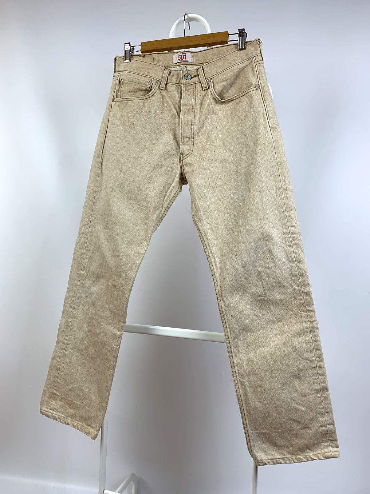 Levi's Vintage Levi’s 501 Beige Denim Jeans Pants Size US 31 - 5 Thumbnail