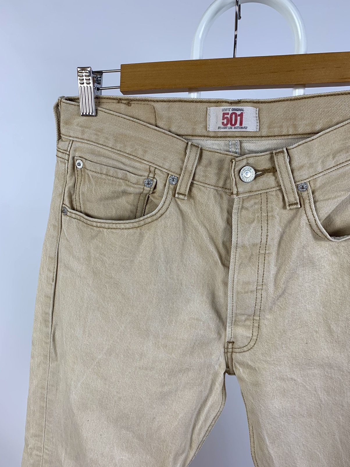 Levi's Vintage Levi’s 501 Beige Denim Jeans Pants Size US 31 - 10 Thumbnail