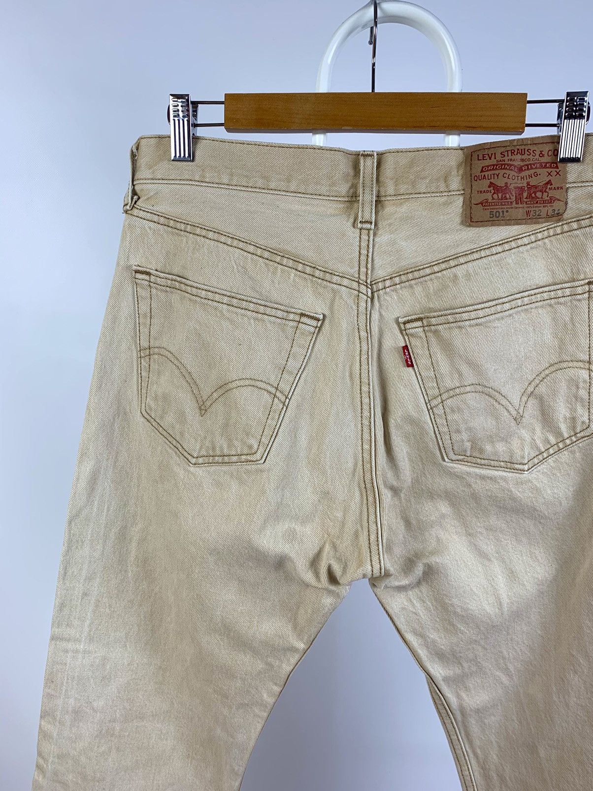 Levi's Vintage Levi’s 501 Beige Denim Jeans Pants Size US 31 - 8 Thumbnail