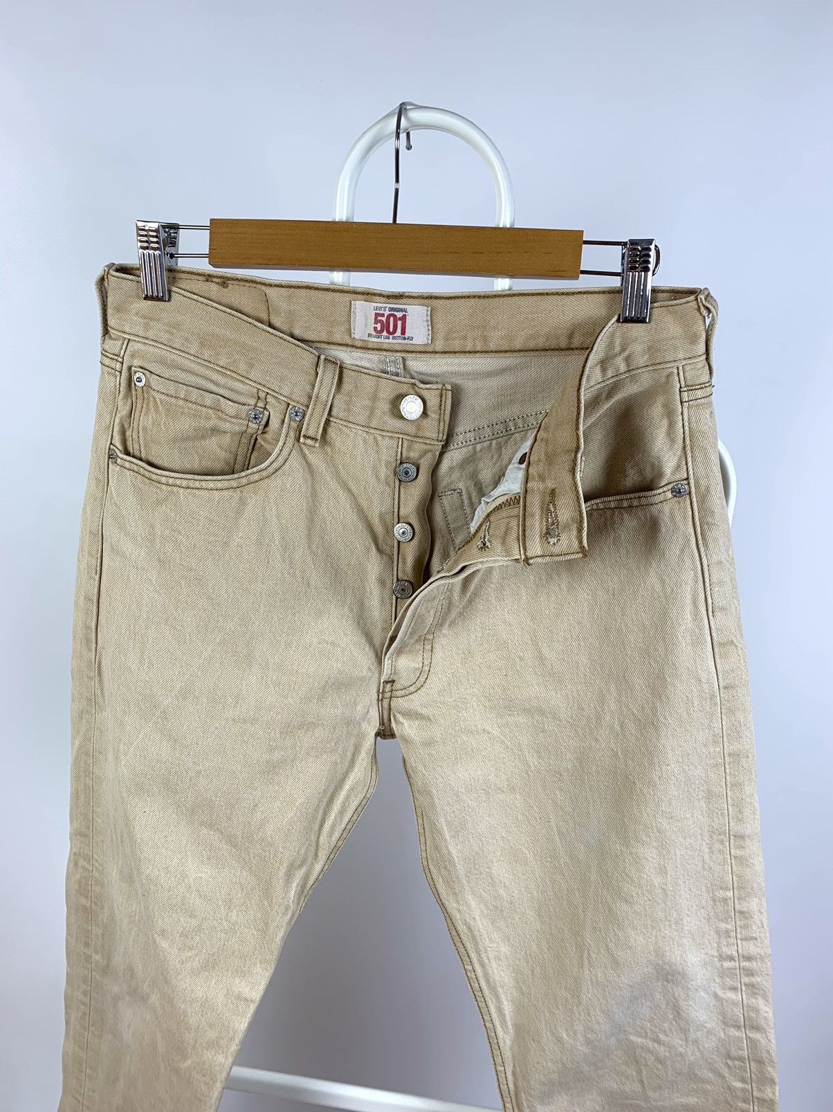 Levi's Vintage Levi’s 501 Beige Denim Jeans Pants Size US 31 - 11 Thumbnail